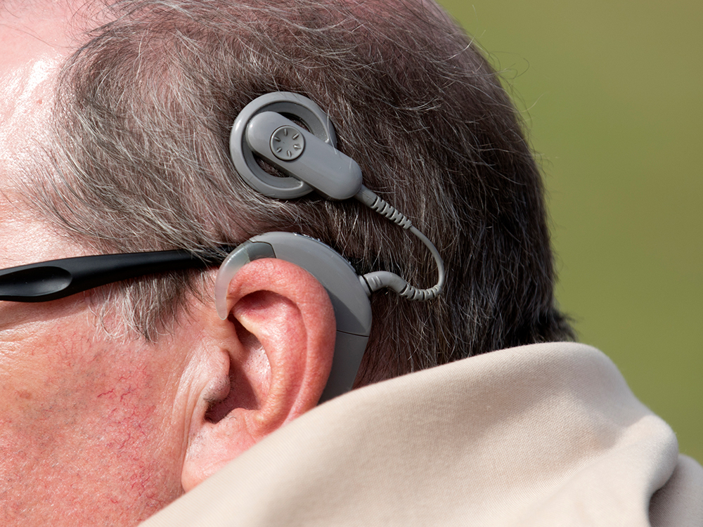 Older man with Cochlear Implant